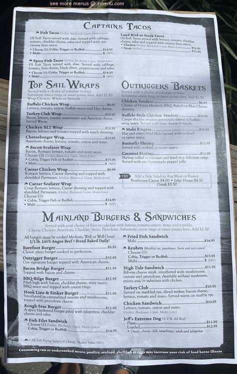 outriggers micco fl|outriggers menu with prices.